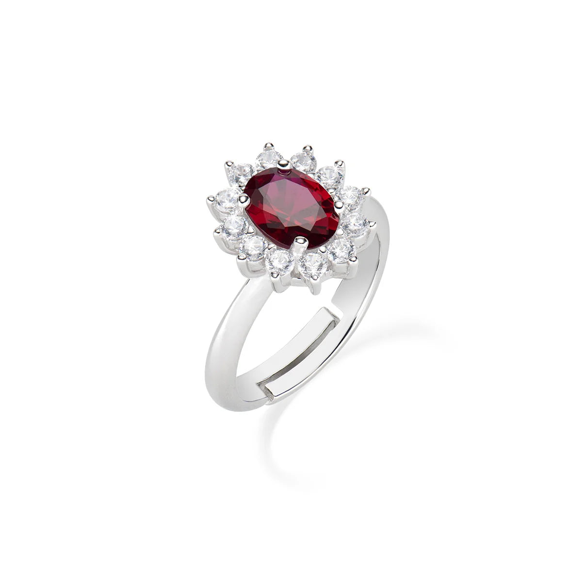 Amen Adjustable Royal Lady Zircon Ruby Ring
