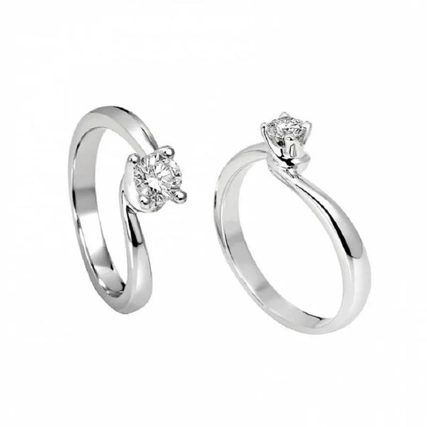 Anello Solitario Giorgio Visconti in Oro Bianco e Diamante Certificato GIA AB1186D