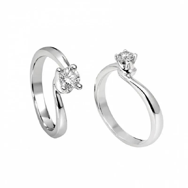Anillo solitario Giorgio Visconti en oro blanco y diamante con certificación GIA