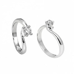 Anillo solitario Giorgio Visconti en oro blanco y diamante con certificación GIA