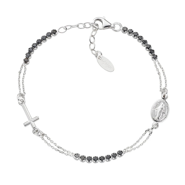 Bracciale Amen Rosario Con Zirconi Neri BRCRMIBNZ3
