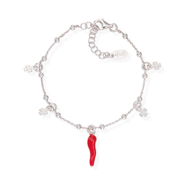 Bracciale Amen Con Cornetto E Quadrifoglio BRCSQBR
