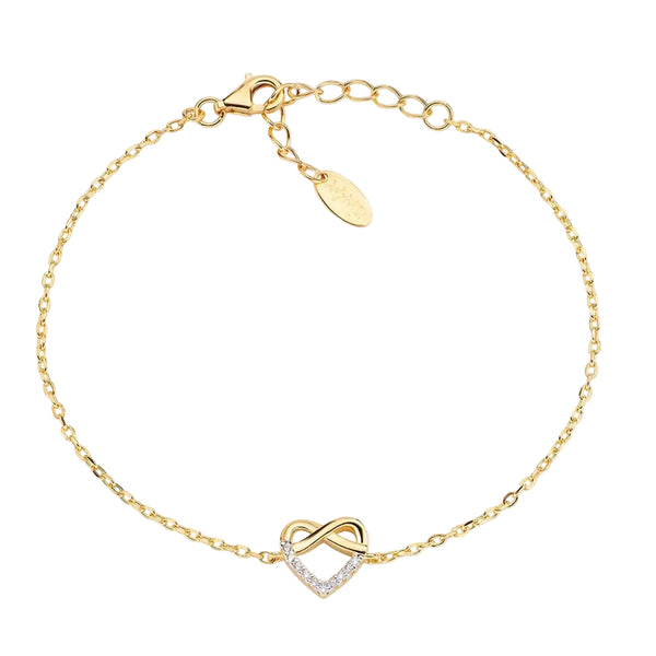 Amen Gold Bracelet with Heart and Zircons