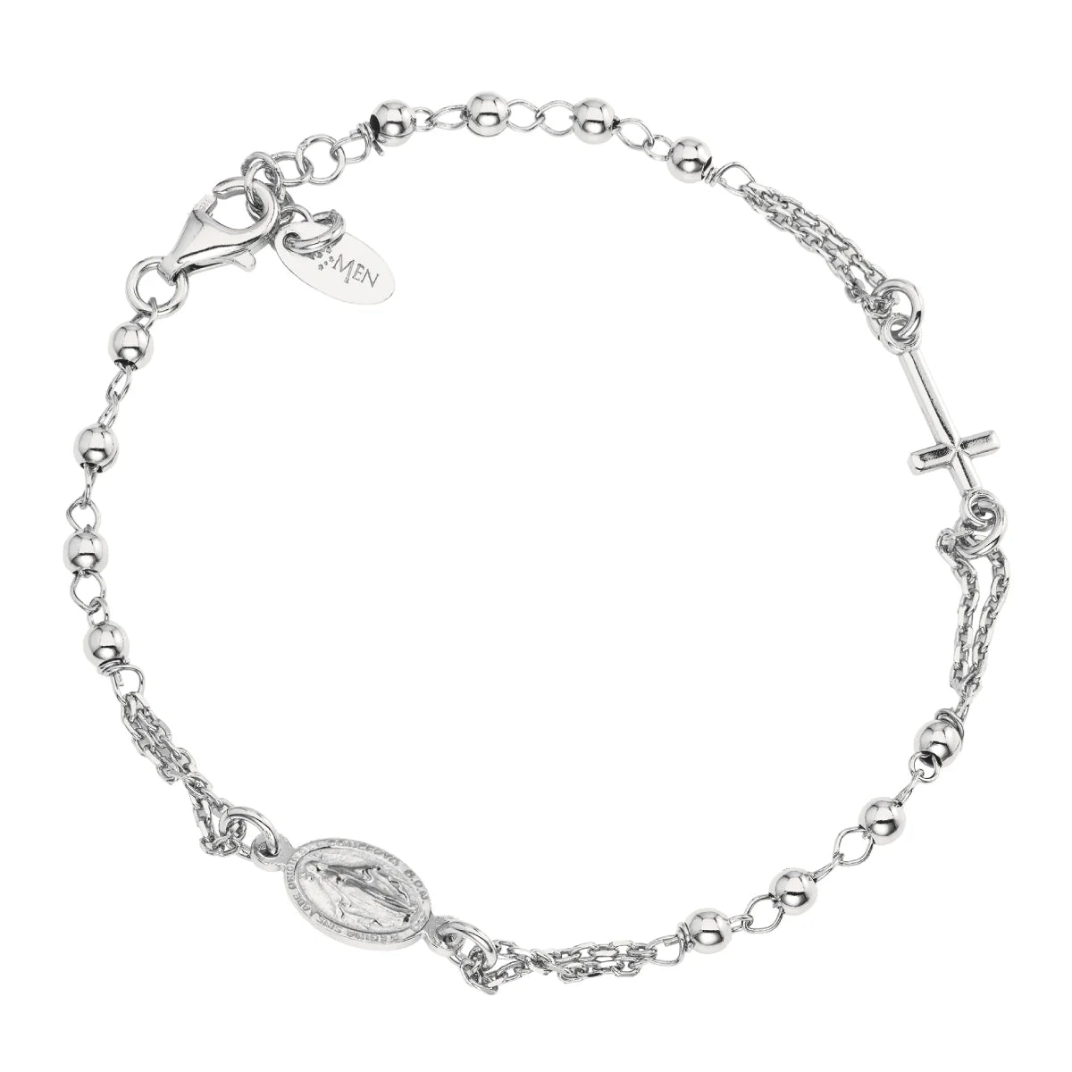 Amen Rosary Bracelet with Diamond Spheres