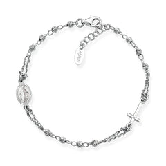 Bracciale Amen Rosario Argento Diamantato BROBD3