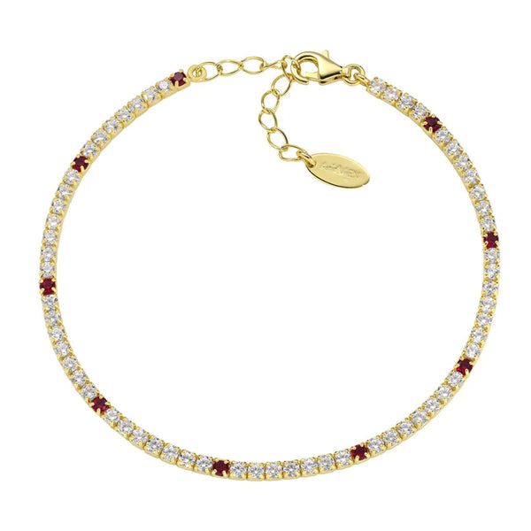 Bracciale Amen Tennis Dorato Con Zirconi Rossi E Bianchi BT7GRB16