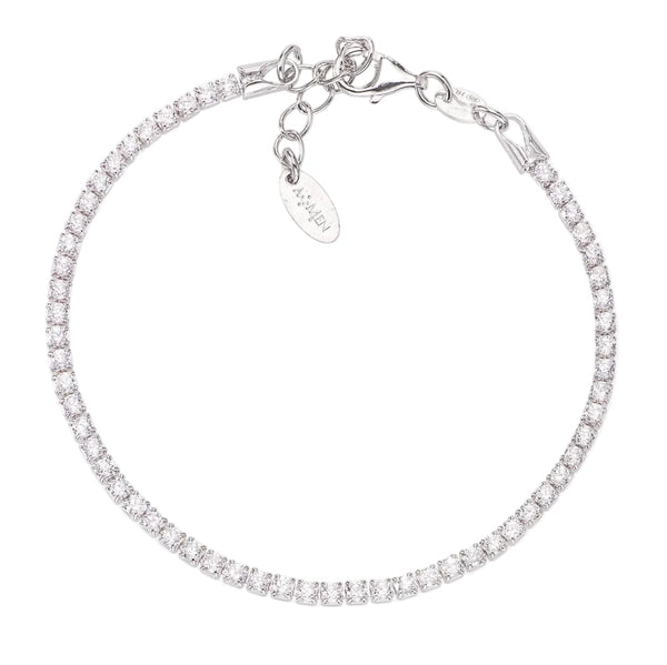 Bracciale Amen Tennis in Acciaio con Zirconi Bianchi -