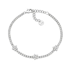 Amen Gold Tennis Bracelet with Flowers and Zirconia