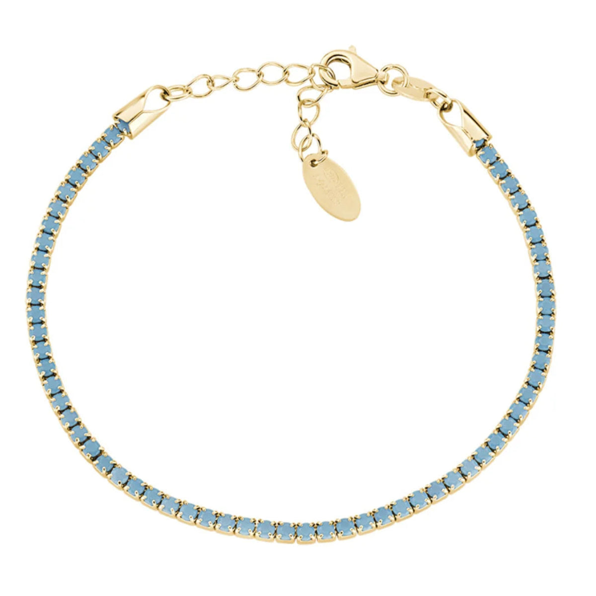 Amen Tennis Bracelet in Gold-Plated Silver with Turquoise Zirconia