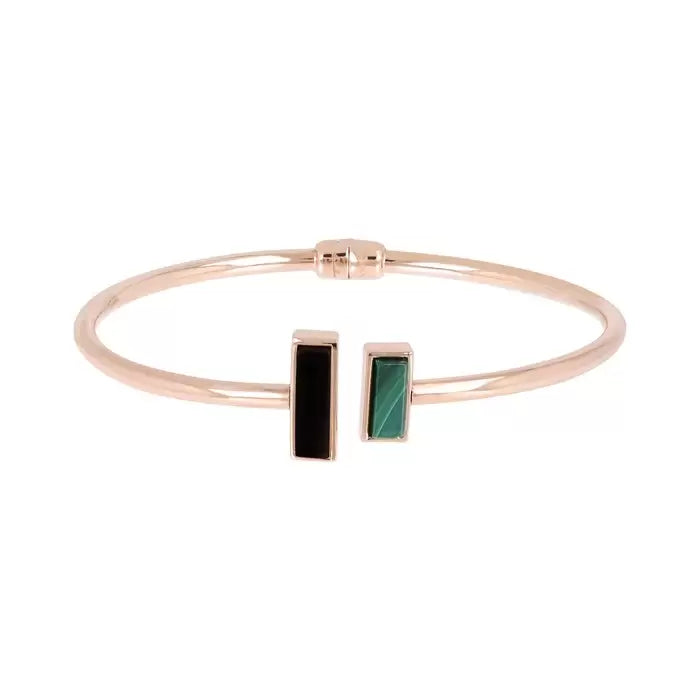 Pulsera Bronzallure Contrarié con piedras Carré en rosa dorado