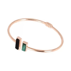 Pulsera Bronzallure Contrarié con piedras Carré en rosa dorado