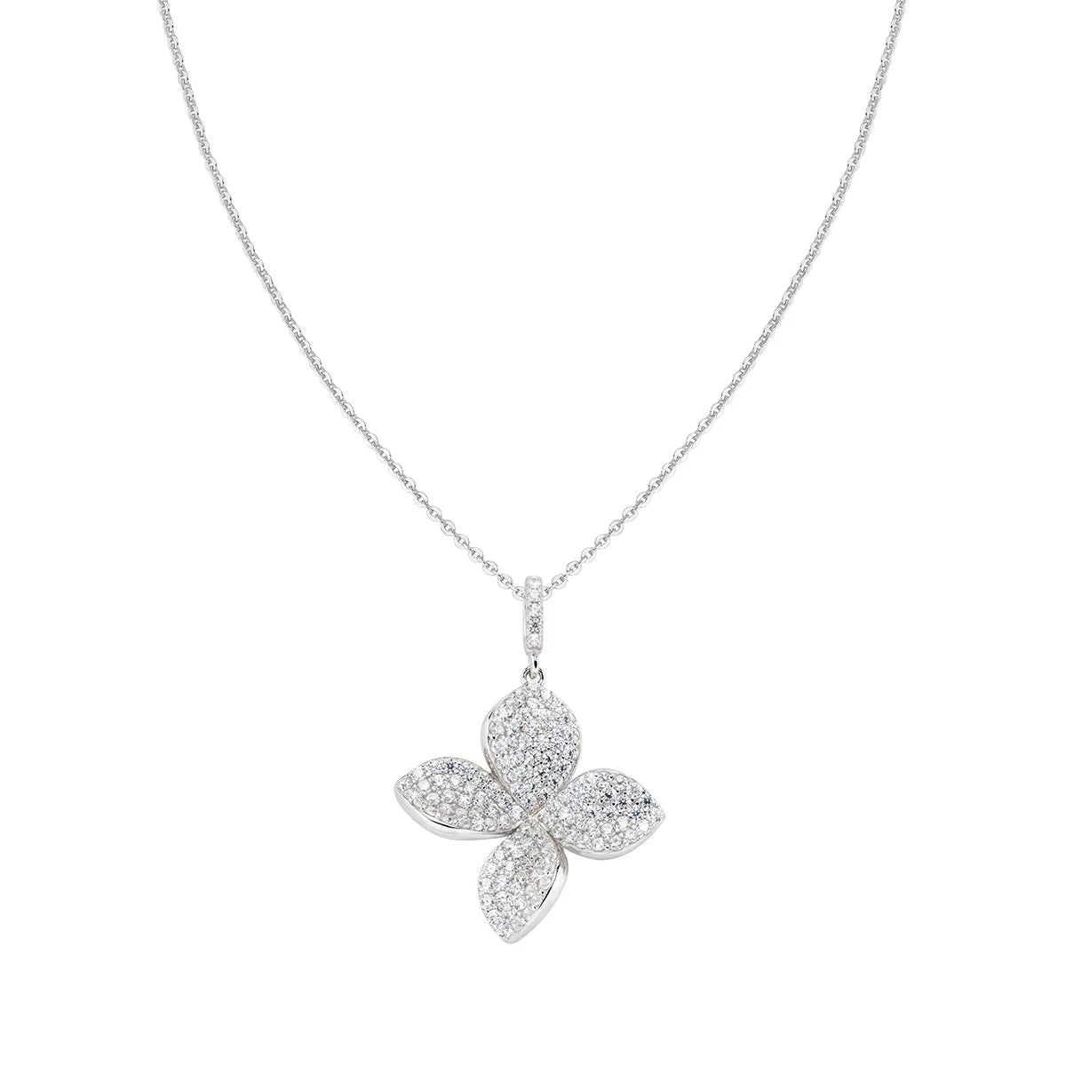 Collar Amén con Flor y Circonitas Blancas