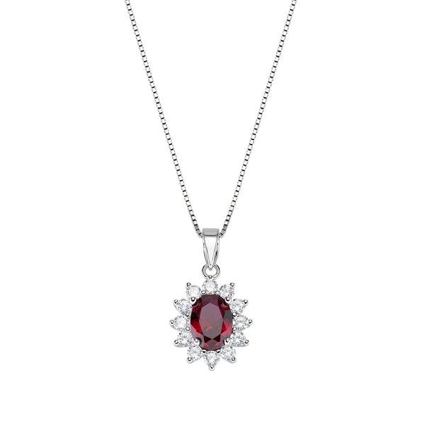 Collana Amen Royal Lady Con Zircone Rubino E Bianchi CLLDGBBR