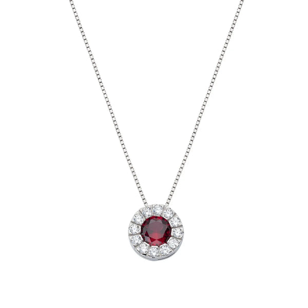 Collana Amen Royal Con Zirconi Rubino E Bianchi CLLUBBRZ