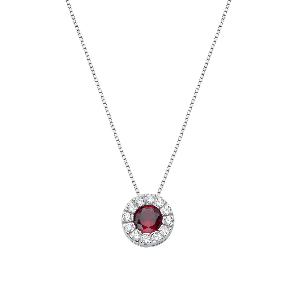Amen Royal Necklace with Ruby and White Zircons