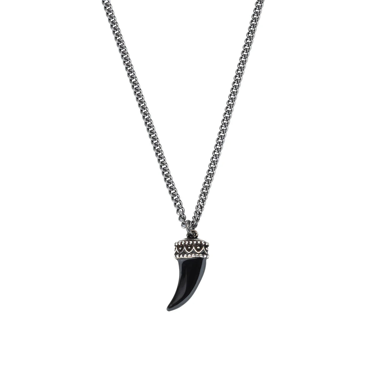 Burnished Amen Necklace with Black Enamelled Horn