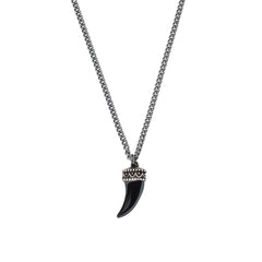 Burnished Amen Necklace with Black Enamelled Horn