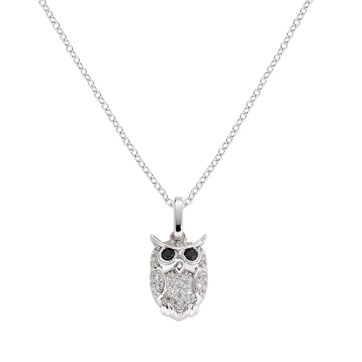 Collana Amen Gufo Zirconi Bianchi E Neri CLPOWBBNZ