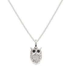 Collana Amen Gufo Zirconi Bianchi E Neri CLPOWBBNZ