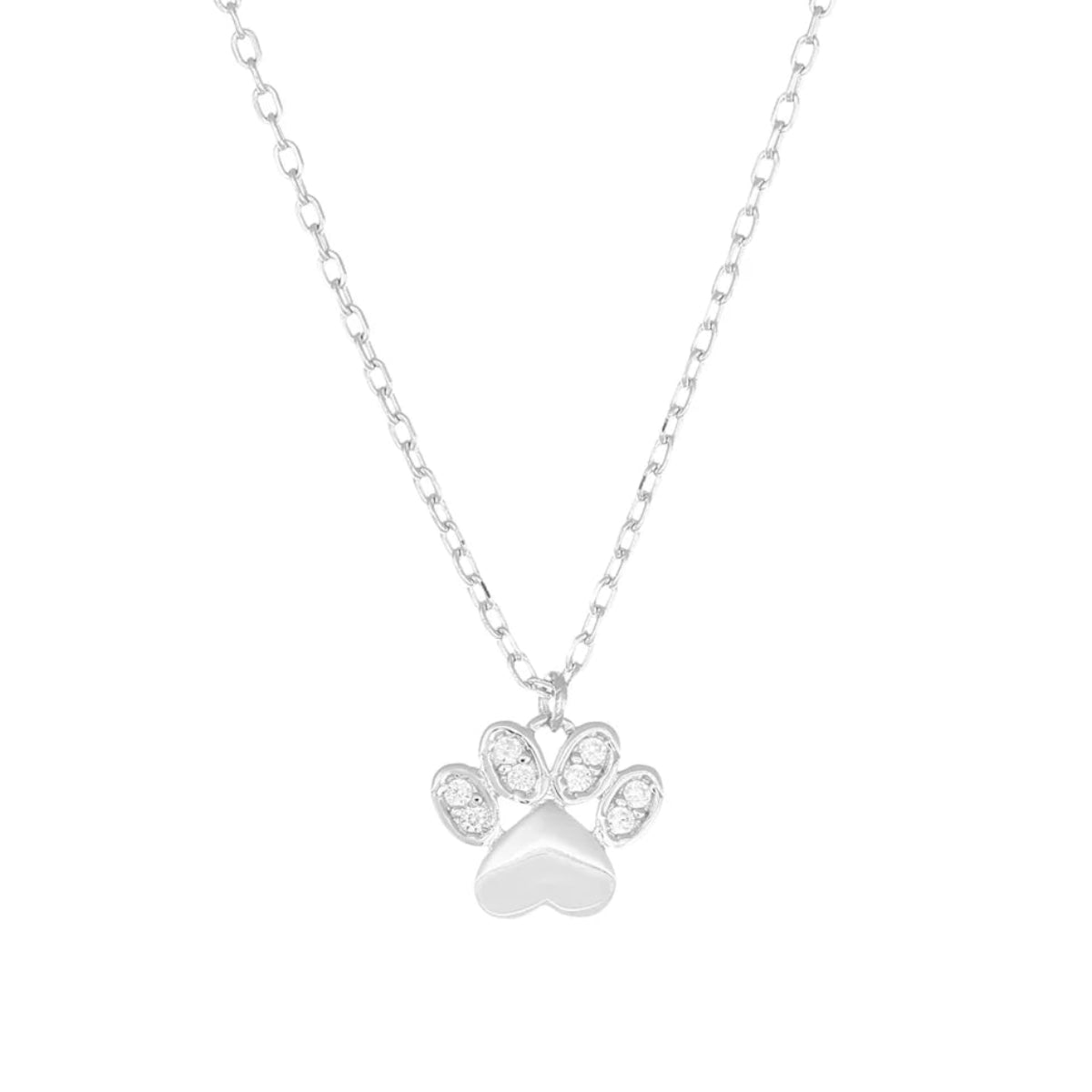 Collar Amén con pata de circonita blanca