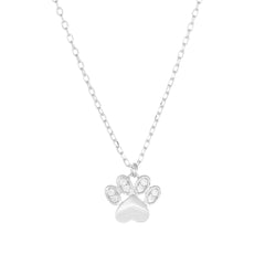 Collar Amén con pata de circonita blanca