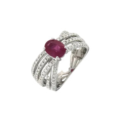 Anillo de fantasía Mirco Visconti con rubí y diamantes