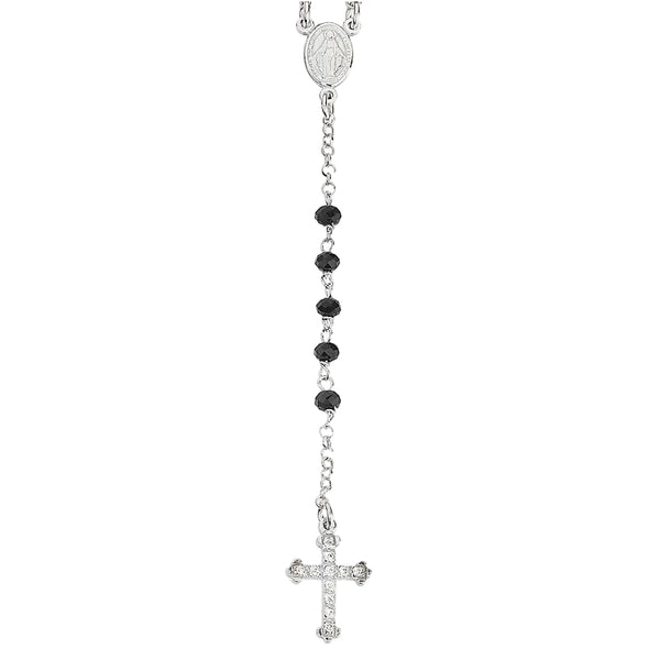 Collana Amen Rosario Con Cristalli Neri E Pavè CROBNZ4