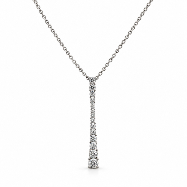 Collar Crieri en Oro Blanco de 18 KT con Colgante Escalado Elegance de Diamantes FGRK08