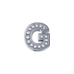 Charm Elements Letter G in White Gold and 0.02 ct Diamonds