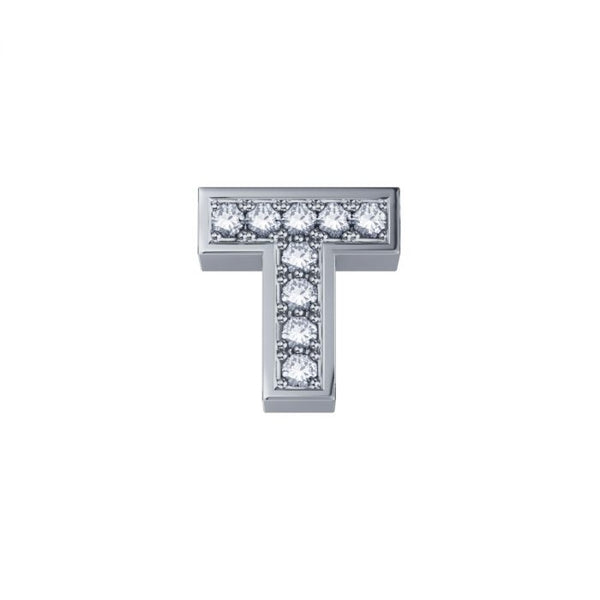 Charm Elements Lettera T in Oro Bianco e Diamanti 0,01 ct DCHF3319T.001
