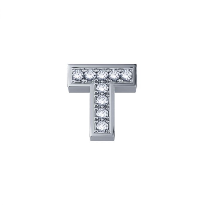 Charm Elements Lettera T in Oro Bianco e Diamanti 0,01 ct DCHF3319T.001