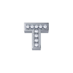 Charm Elements Lettera T in Oro Bianco e Diamanti 0,01 ct DCHF3319T.001