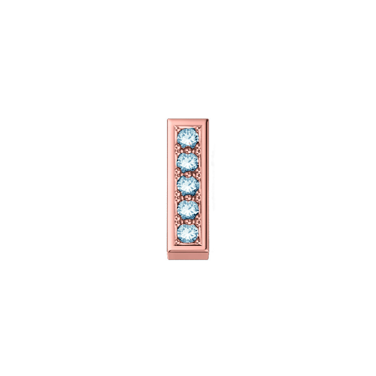 Charm Elements Letter I in Rose Gold and Diamonds 0.01 ct DCHF9143I.001
