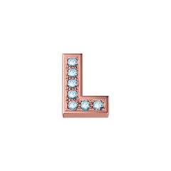 Charm Elements Letter L in Rose Gold and 0.01 ct Diamonds