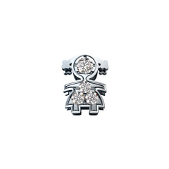 Charm Elements Bimba In Oro Bianco E Diamanti 0,01 ct DCHF9160.001