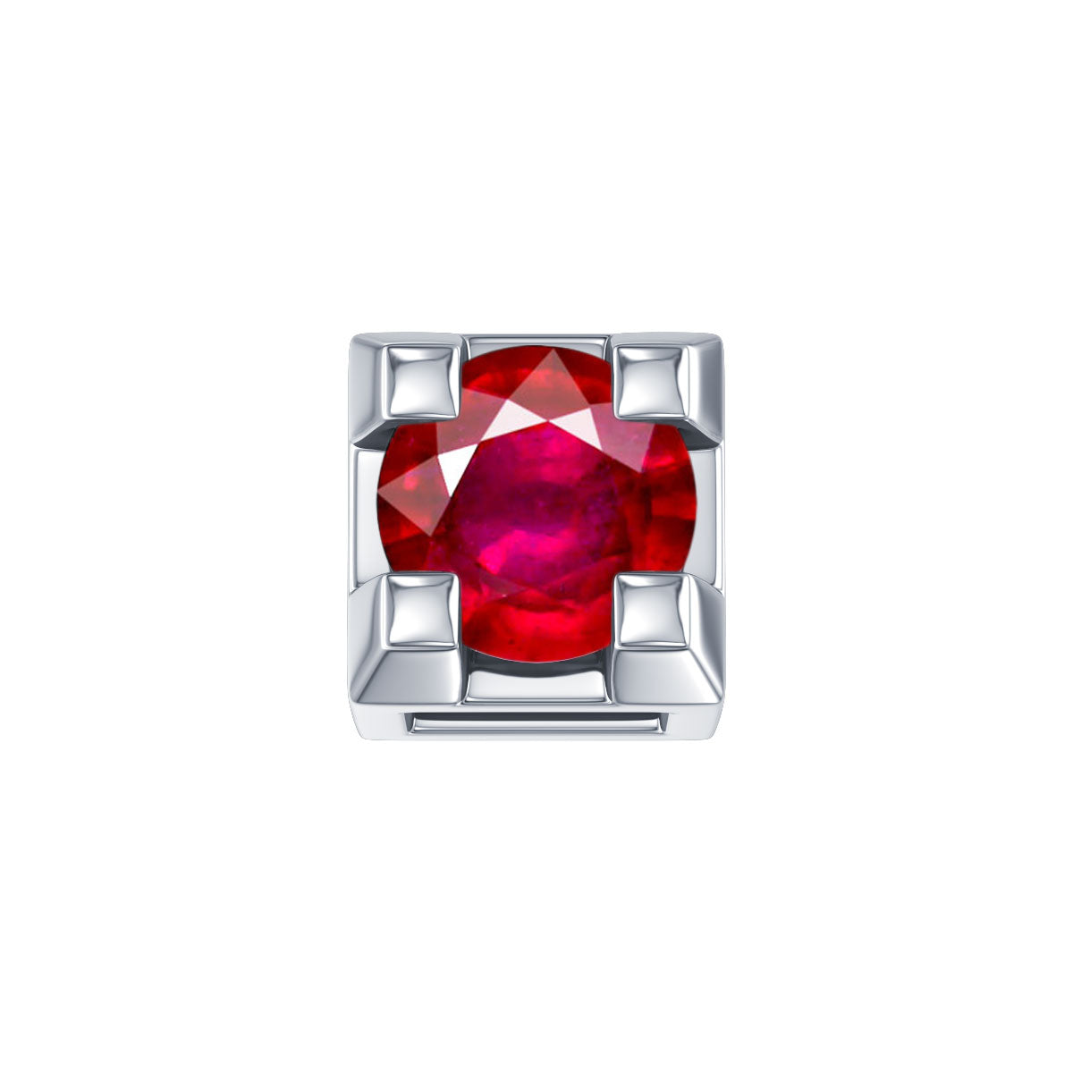 Charm Elements Griffe en oro blanco con rubí de 0,02 ct
