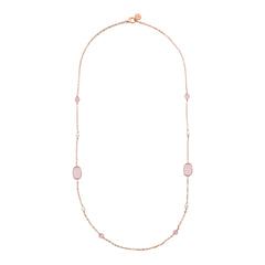 Collana Bronzallure Lunga con Pietre Effetto Occhio di Gatto e Perle d'Acqua Dolce -