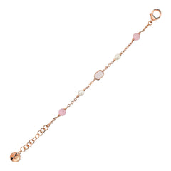 Bronzallure Bracelet with Cat's Eye Effect Stones and Freshwater Pearls -
