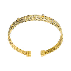 Bracciale Etrusca Multifilo Texture Corda Diamantata con Cubic Zirconia WSET00969.YG