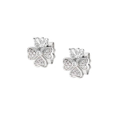Amen "Quadricuore" White Earrings with Zircons EQUSBB