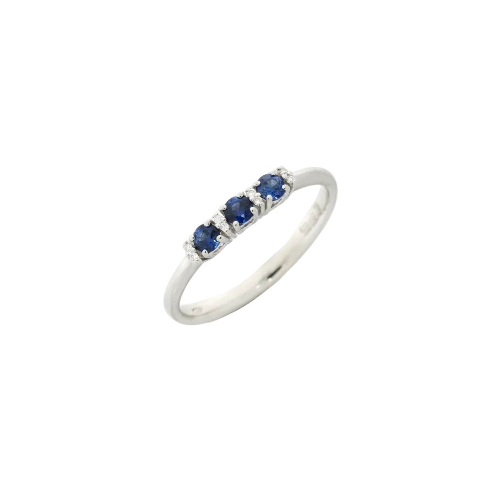 Mirco Visconti Veretta Ring with Natural Sapphires and Diamonds
