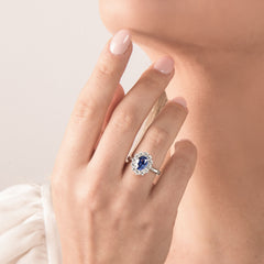 Anello Mirco Visconti in Oro Bianco con Zaffiro Naturale e Diamanti IE82/B30Z