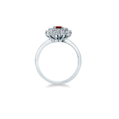 Anillo Mirco Visconti con rubí natural y doble hilera de diamantes