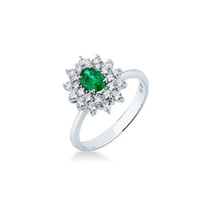 Anello Mirco Visconti con Smeraldo Naturale e Doppio Giro di Diamanti IE90/F10S