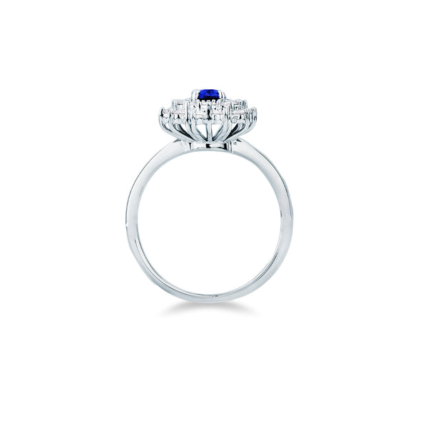 Anello Mirco Visconti con Zaffiro naturale e Doppio Giro di Diamanti IE90/F10Z