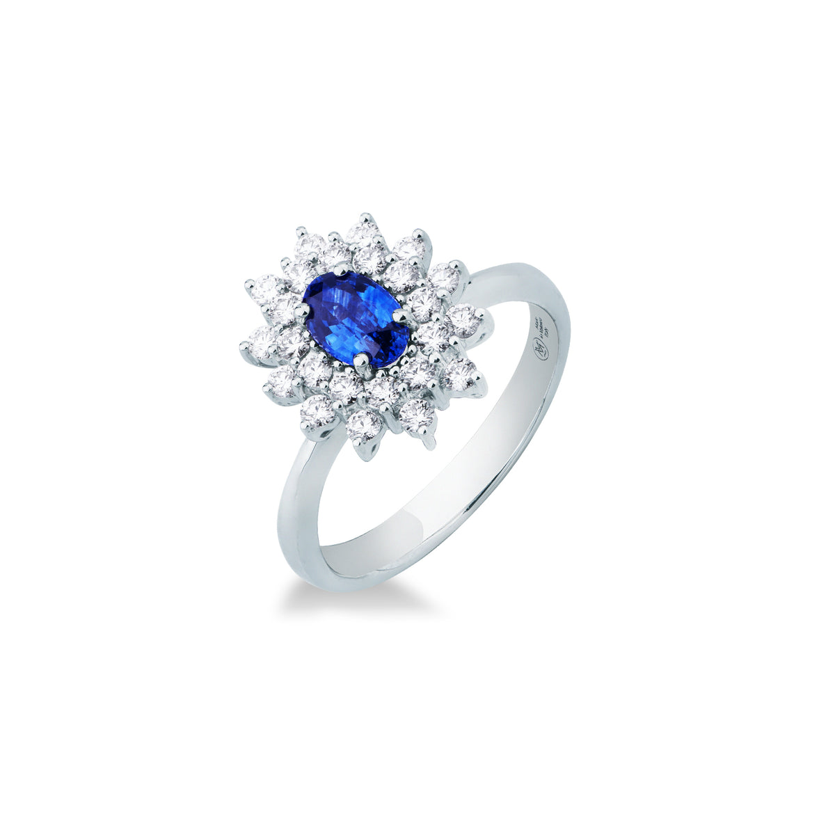 Anello Mirco Visconti con Zaffiro naturale e Doppio Giro di Diamanti IE90/F10Z