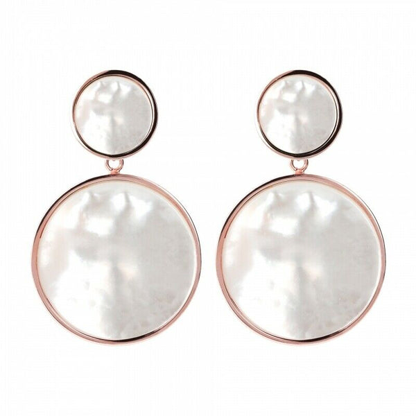 Pendientes colgantes de nácar con doble disco Bronzallure