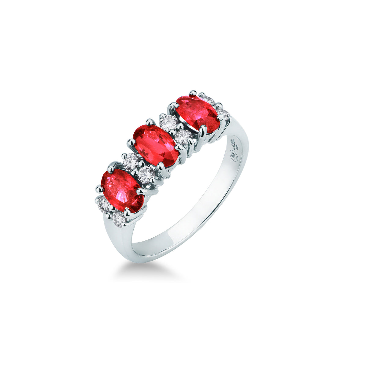 Mirco Visconti Trilogy Ring with Natural Rubies and Diamonds