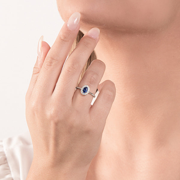 Anello Mirco Visconti con Zaffiro naturale con Diamanti LF393/Z