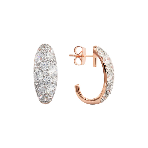 Orecchini Bronzallure a Lobo Ovali con Pavé di Cubic Zirconia WSBZ02461.WR